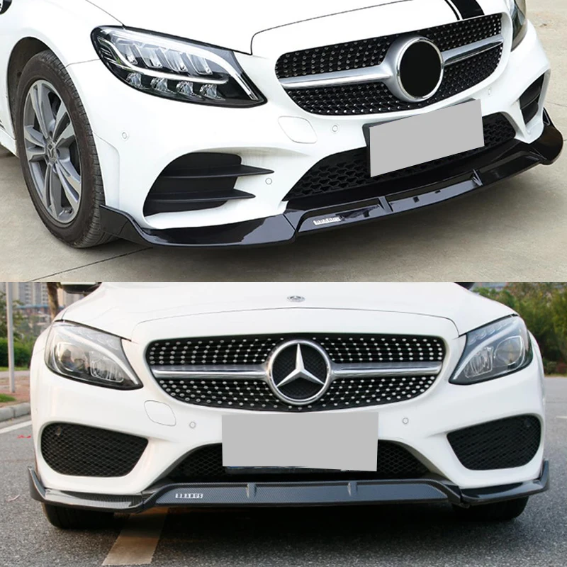 3PCS Bumper Lip Car Front Bumper Splitter Lip Spoiler For Mercedes For Benz E CLASS W213 2016-2019 Racing Type Car Accessories