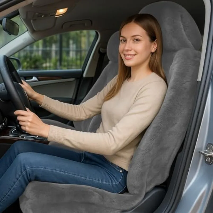 

1 шт. плюшевая пушистая накидка на сиденье для зимы, универсальная мягкая подушка из искусственной овчины для автомобильных сидений, для женщин и девушек, аксессуар для интерьера