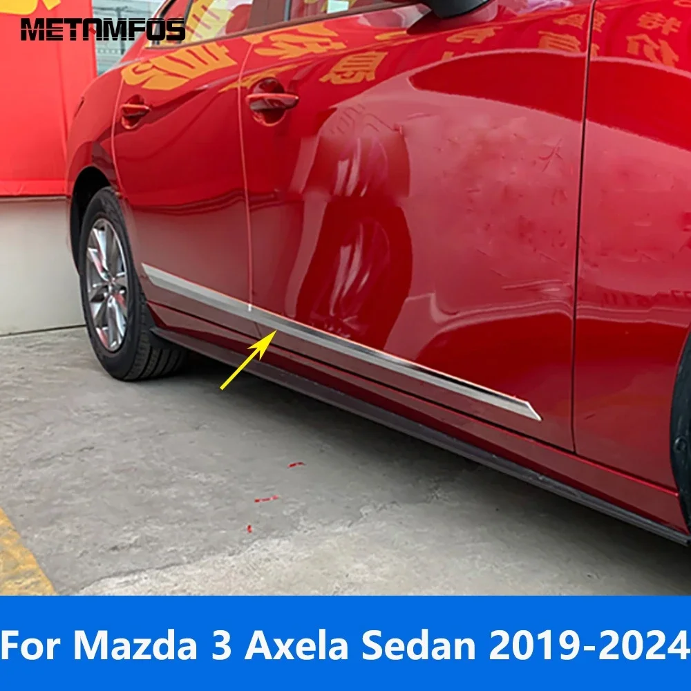 Accessori per Mazda 3 M3 Axela Sedan 2019-2021 2022 2023 2024 porta in fibra di carbonio striscia laterale corpo gonna modanatura Trim Car Styling