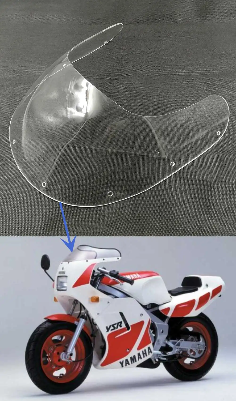 For Yamaha YSR 50 87-92 YSR80 Motorcycle ABS Plastic Front Windscreen Shield Protector Windproof Deflector YSR50 1989 1990 1991