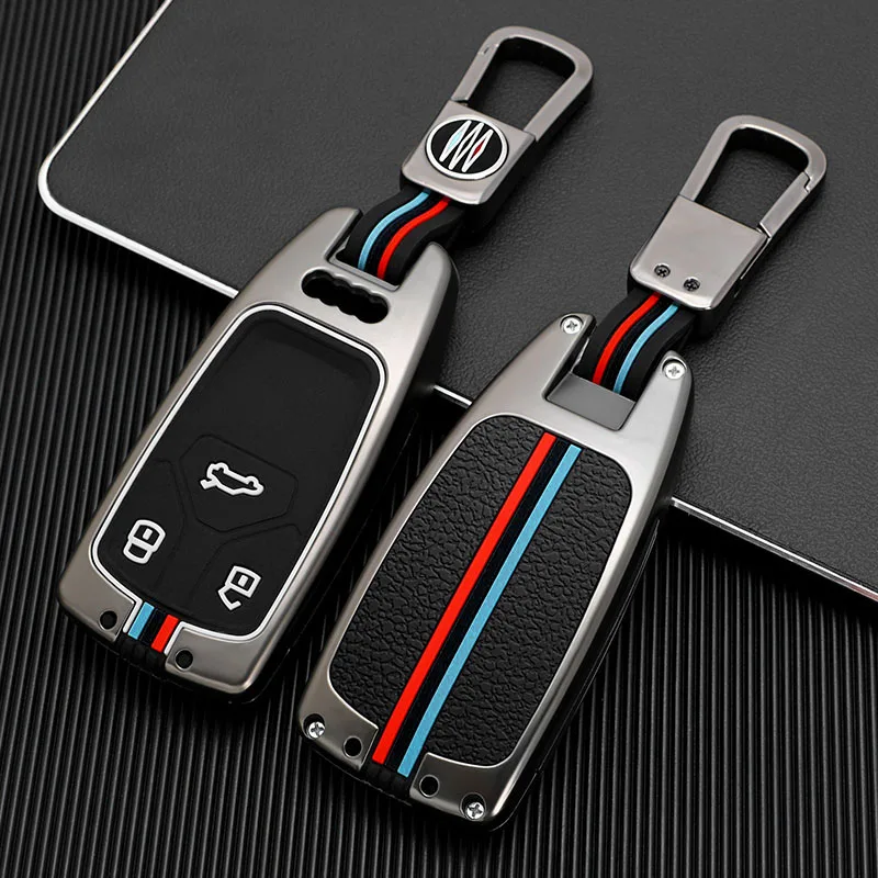 3 tasten Auto Schlüssel Fall Abdeckung Shell Fob Für Audi A4 A4L A5 Q5 Q7 TT TTS 8S B9 2016 2017 2018 Serie Auto Innen Zubehör