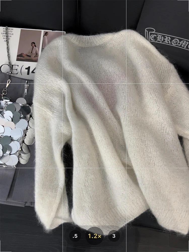 Autumn Winter Woman Korean Fashion Y2k Tide Cute Core Pullovers O-Neck Sweater Long Sleeve 2000s Aesthetic Knitwears Mori Girl