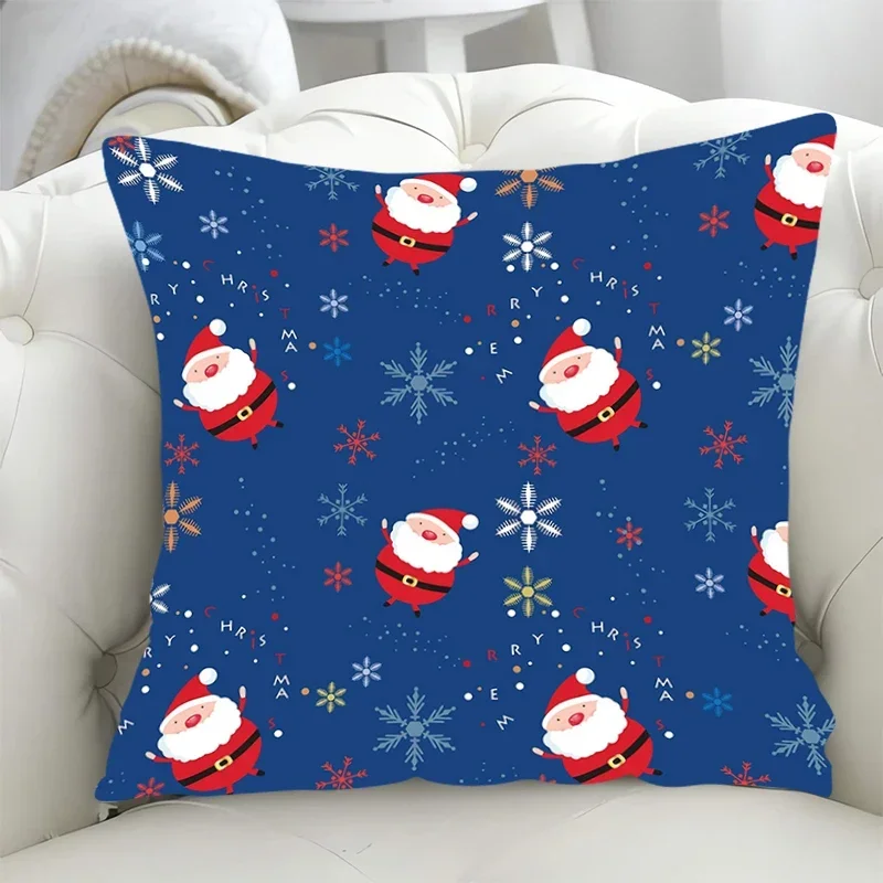 ปลอกหมอนลายการ์ตูนซานตาคลอส ปลอกหมอนอิงตกแต่งสำหรับโซฟา ขนาด 40x40, 45x45 ซม. ของตกแต่งฤดูใบไม้ร่วง