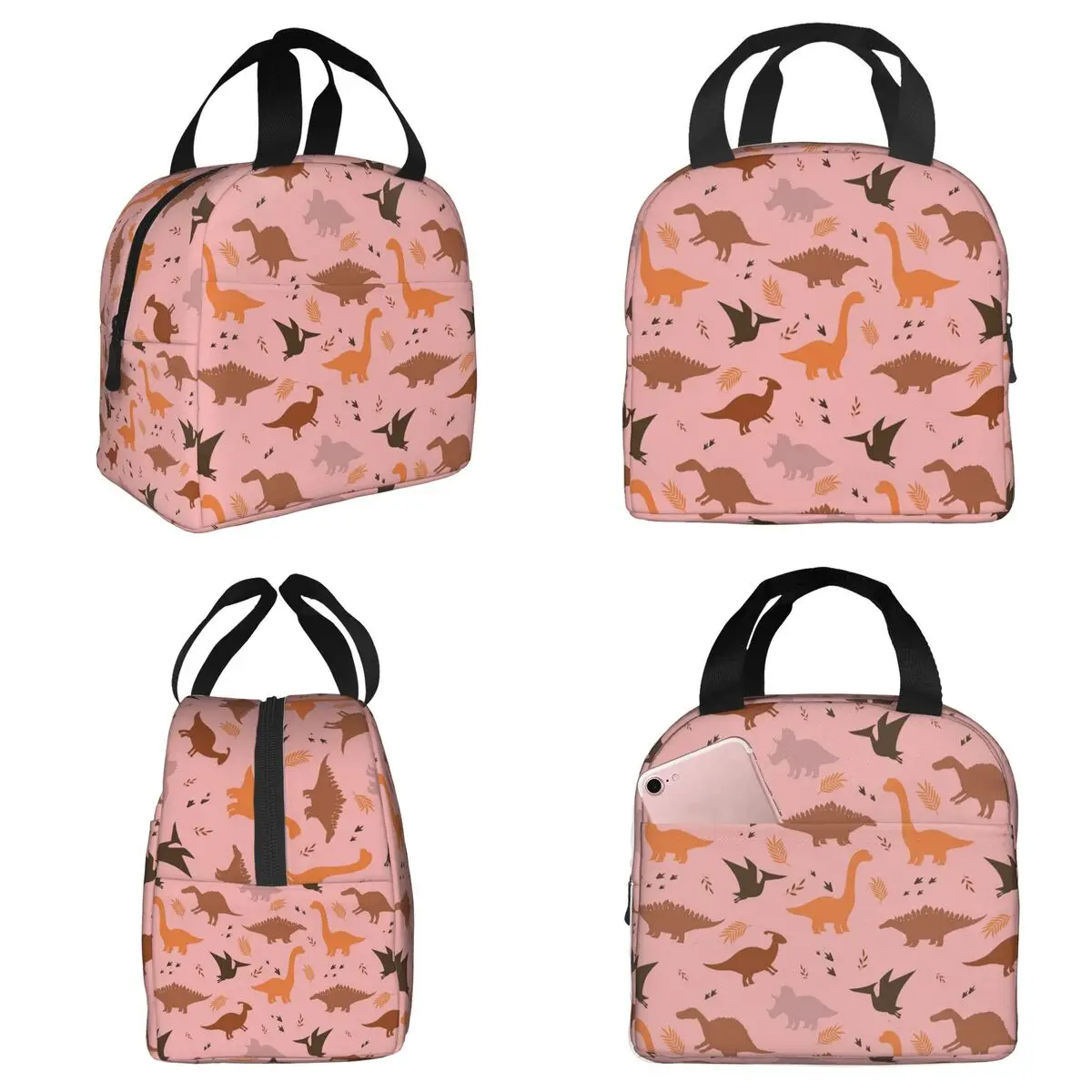 

Cartoon Cute Dinosaur Pattern Insulated Lunch Bag for Women Office Cooler Thermal Food Box Tote Portable Lunch Boxes Container