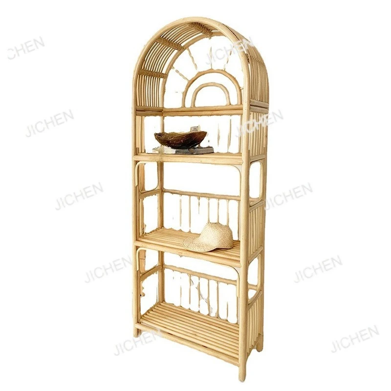 Estante de vime, prateleira do chão ao teto, armário de armazenamento, multicamadas, nórdico, videira real, cama de casa e estante de armazenamento simples