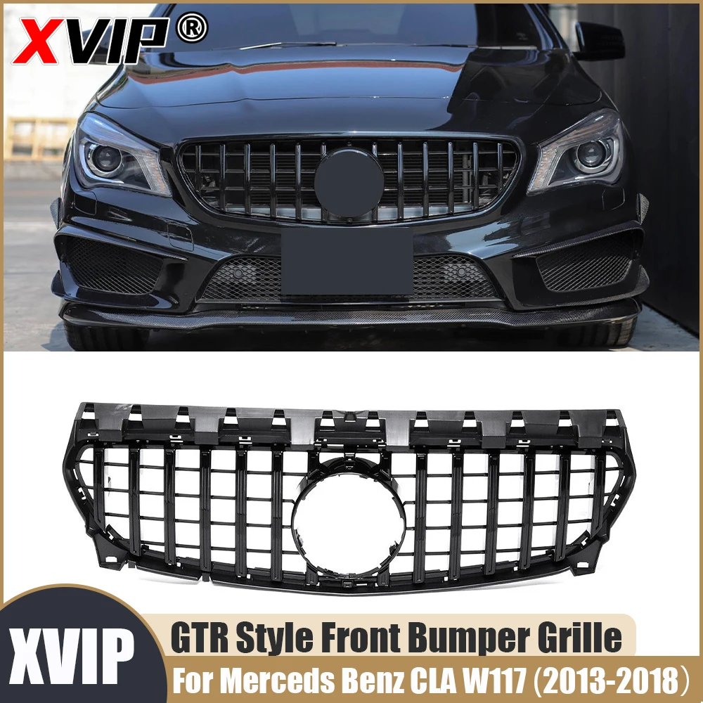 

XVIP GTR Front Bumper Grille Glossy Black Grills Fit For Mercedes Benz CLA-Class W117 2013-2019 CLA180 CLA200 CLA250 CLA45 AMG