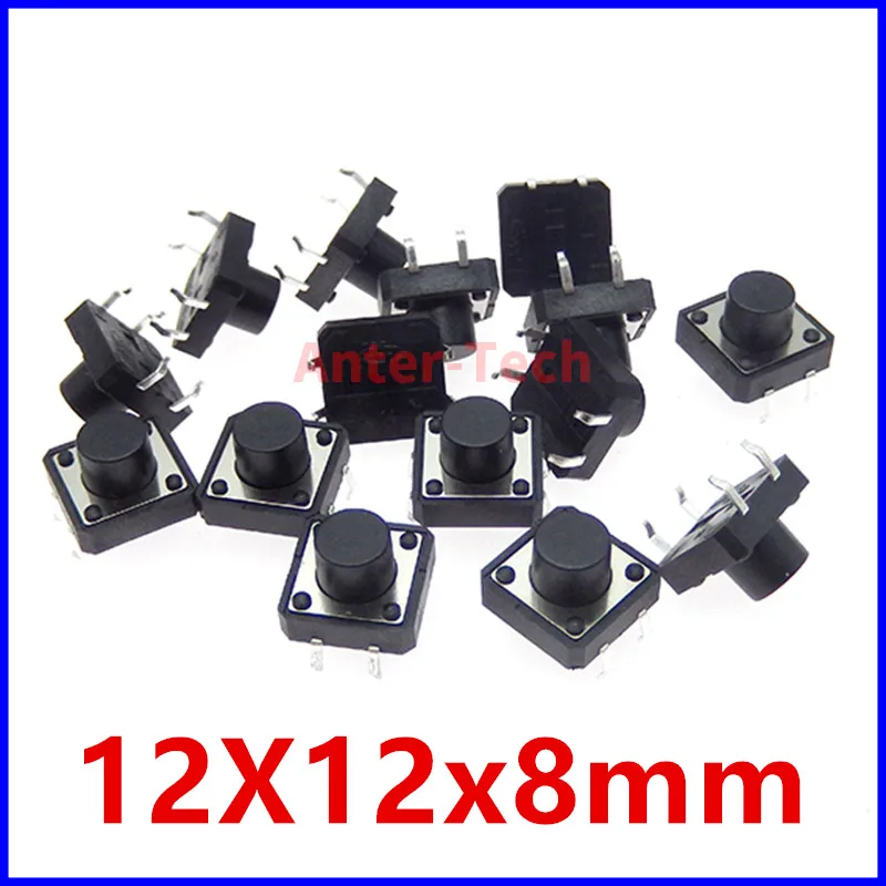 触覚ミニスイッチ,20個,12x12x12mm,12x4.3mm,5mm,6 7 8 9 10 11 12mm,4 inc tact