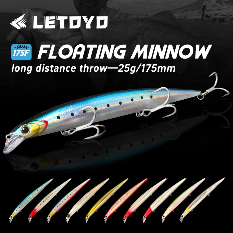 LETOYO 175mm26g pływająca Minnow Jerkbait Surface Walker twarda przynęta do trollingu zimowe przynęta wędkarska na szczupaka bass sprzęt wędkarski