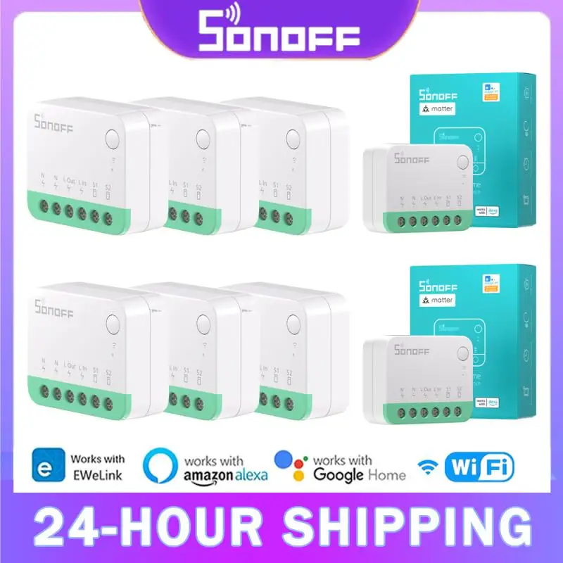 

SONOFF 1-20 шт. MINIR4M мини Экстремальный Wi-Fi переключатель для умного дома отсоединение реле материя через eWeLink Голосовое управление Alexa Google Home