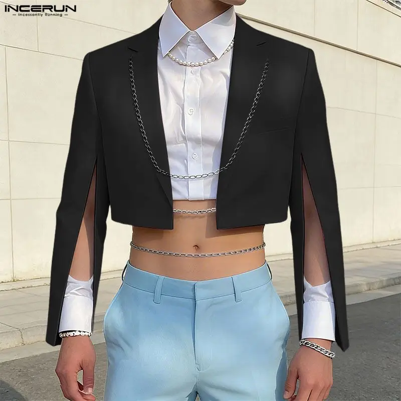 

INCERUN Men Blazer Lapel Long Sleeve Open Stitch Man Suit Streetwear Spring Autumn Solid 2026 Fashion Casual Suit For Man S-5XL