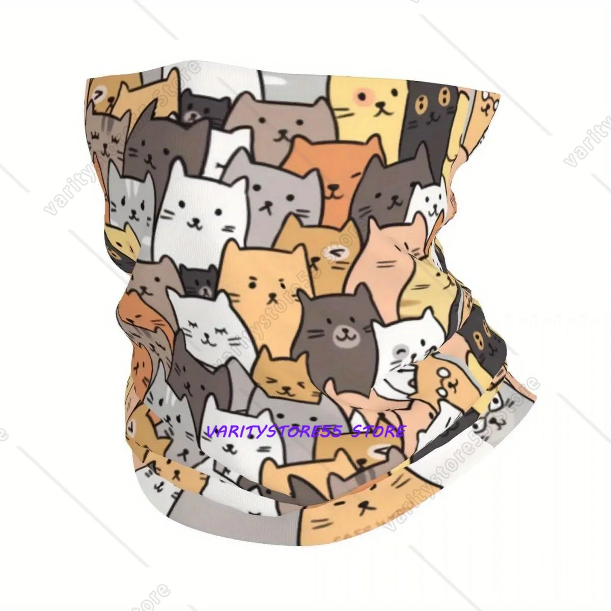 

Цветной мультяшный шарф-бандана с котенком для мужчин и женщин, ветрозащитный зимний шарф для походов