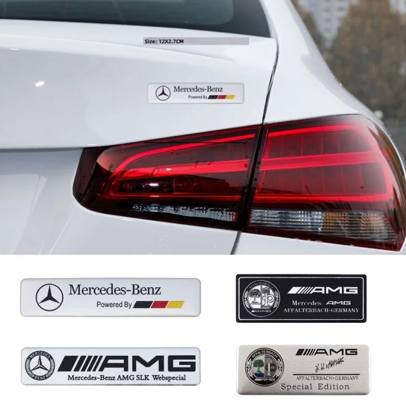 80x30 мм из сплава, эмблема заднего багажника автомобиля, наклейка, украшение для Mercedes Benz AMG E320 C180 W205 G500 W210 W211 CLA CLK CLS GLA SLK