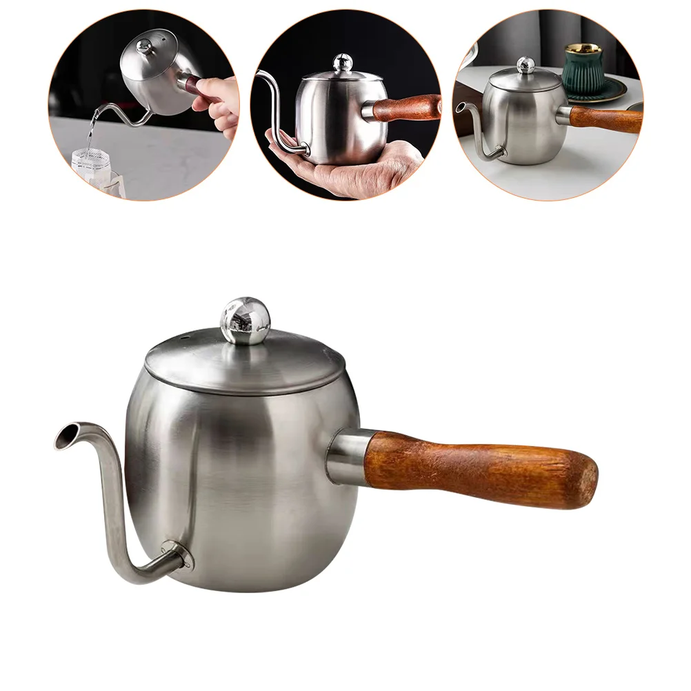 

Coffee Machine Pot Kettle Stainless Steel Pots for Silver Gooseneck Dripper Office