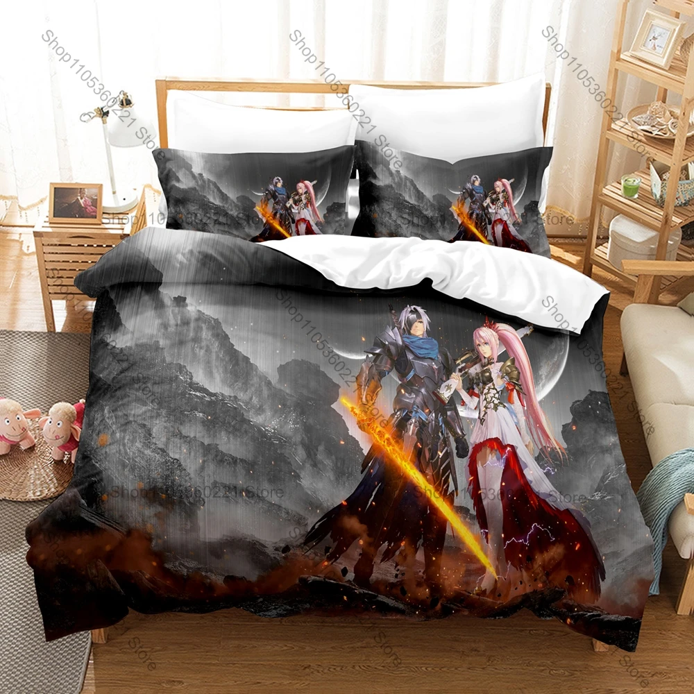 Cool Tales of Arise Bedding Set 3Pcs Fantasy Game Character Pattern Comfortable Bed Linen for Game Fans