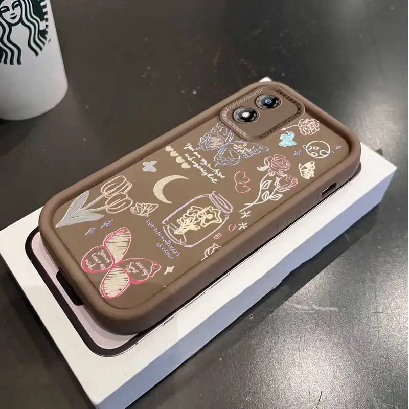 E13 Butterfly and Blossom Sky Eye Ladder Phone Case For Motorola Moto E40 E32 E30 E22i E22 E13 Cover