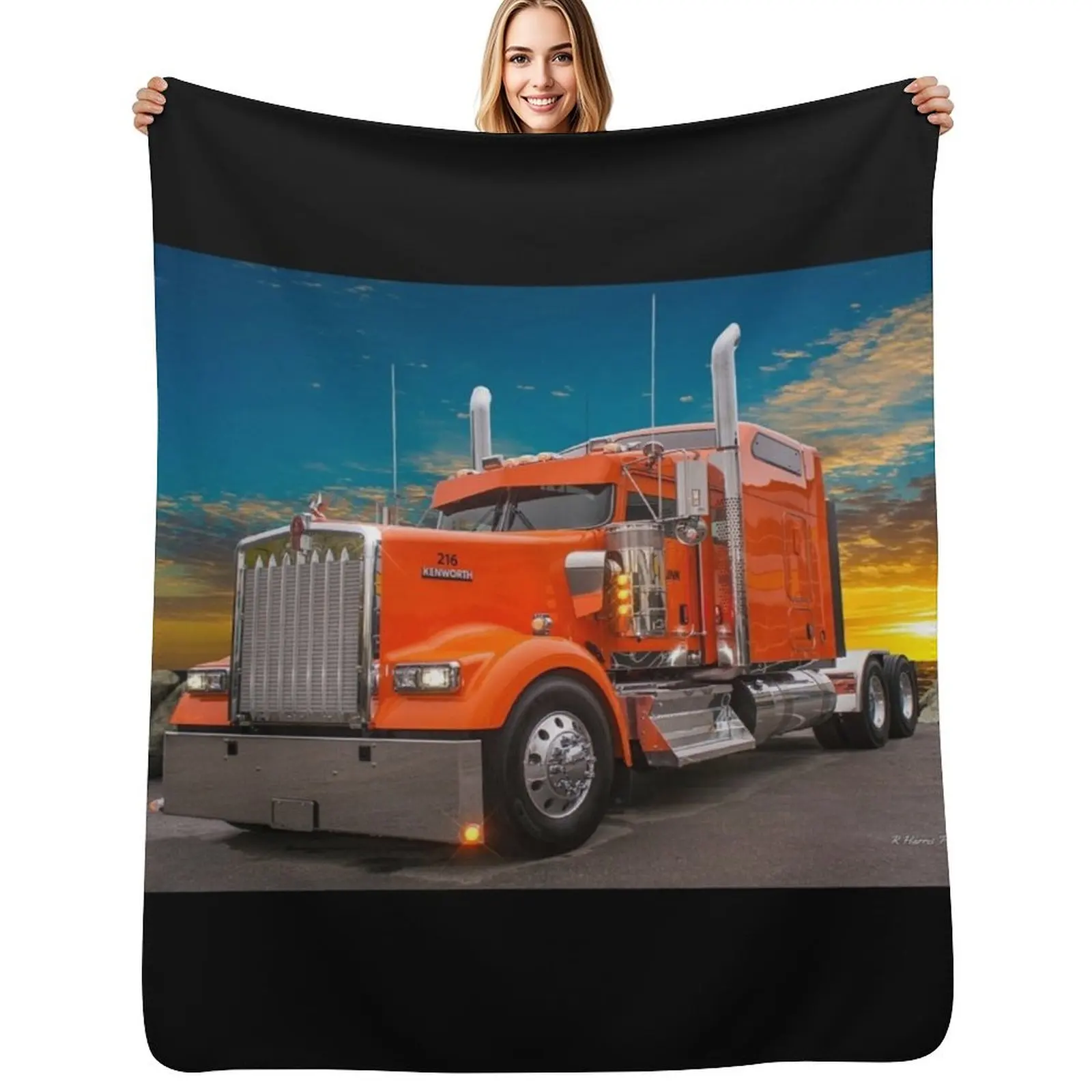 

Orange Kenworth Throw Blanket Soft Bedroom Blanket for Night Sleeping