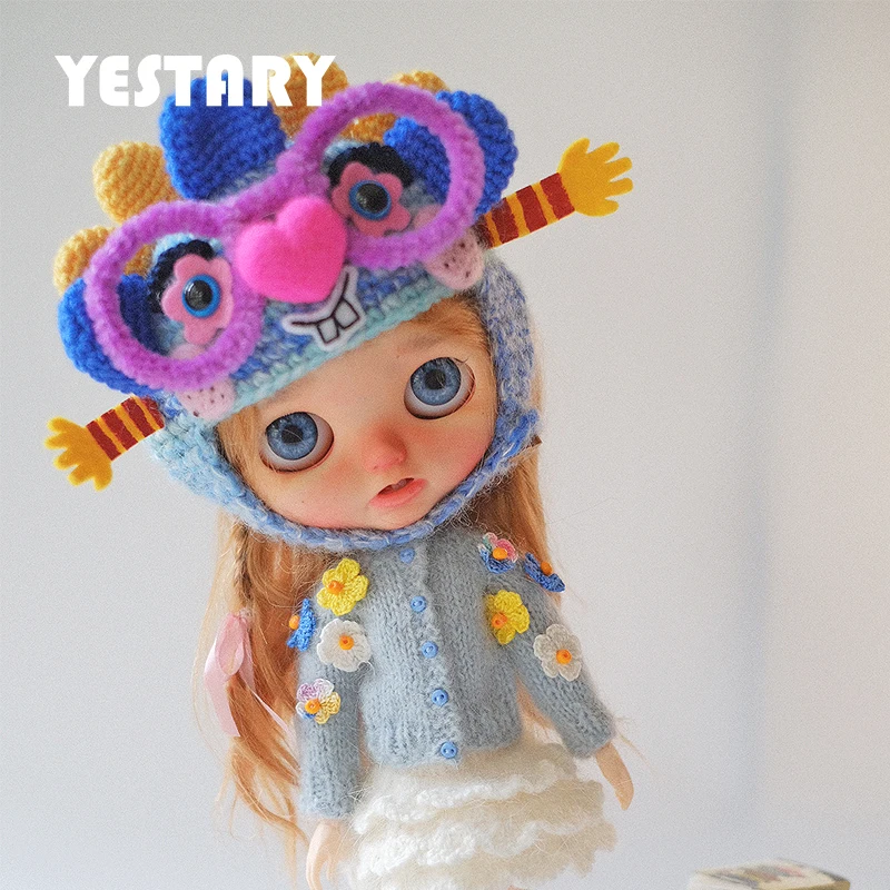 YESTARY Blythe Clothes BJD Doll Accessories DIY Handmade Jumper Skirt Set Blue Hat For Qbaby BJD Doll Clothes Toys For Girls