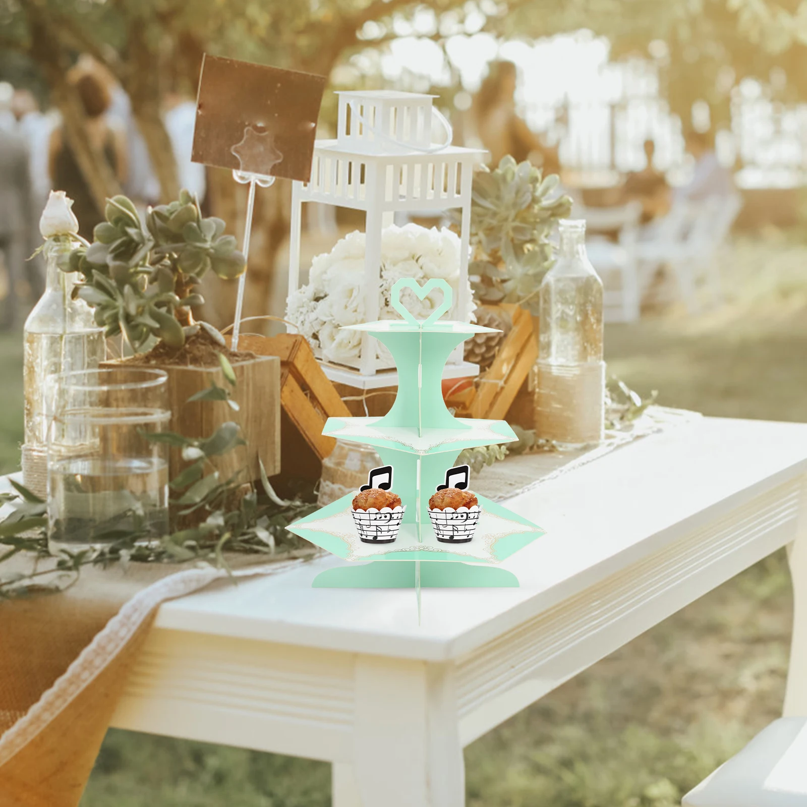 

Three Tier Marble Cake Stand Paper Dessert Display Cupcake Holder Tiered Tray Stand Birthday Party Cup Cake Holder