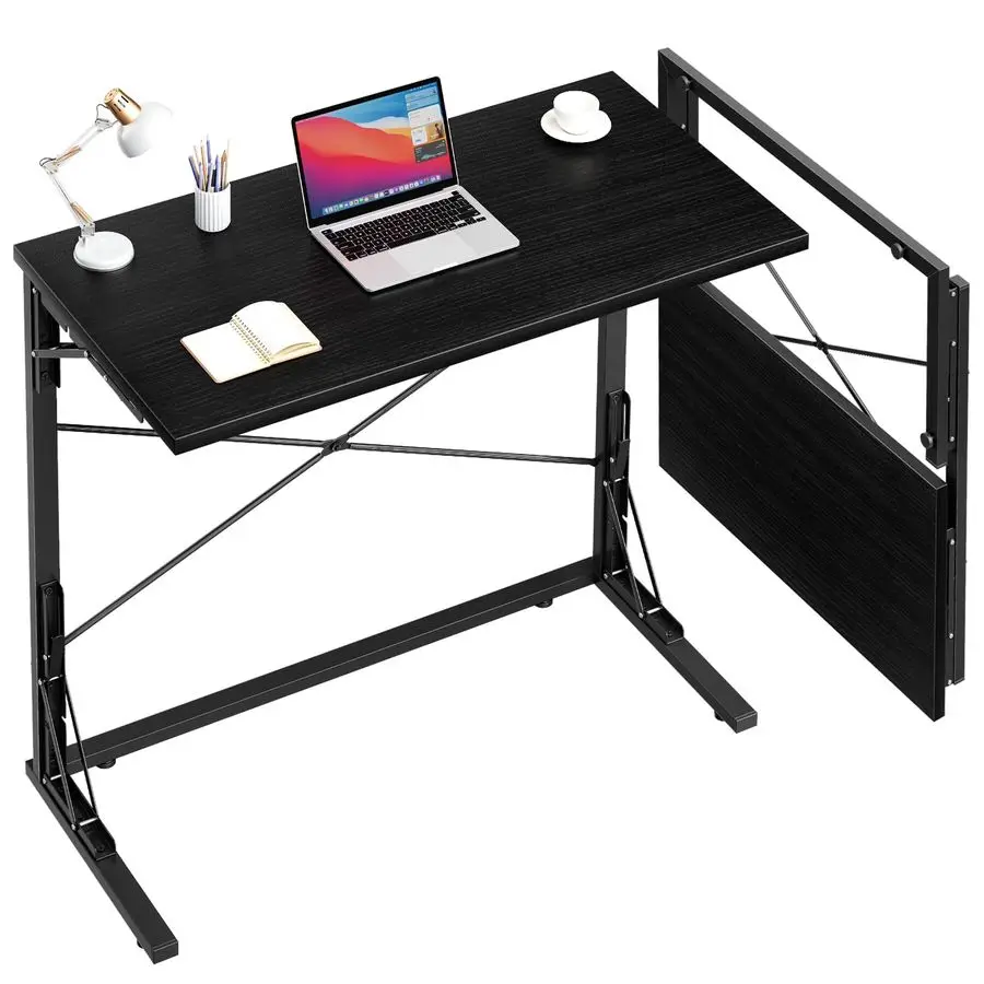 

31.5 Folding Desk, Foldable TV Tray Table for Eating on Couch, Extra Large TV Dinner Trays, Portable Fold Computer Writing Desk