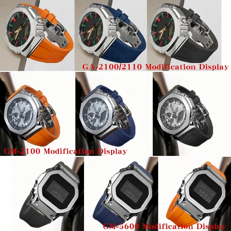 سوار ساعة fluorubber لـ GM ، سوار معصم بديل بإبزيم ، سوار رياضي ، حزام GA-Mod ، GA2110