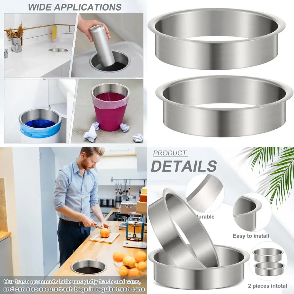 

6 штук: втулки для мусорных контейнеров из нержавеющей стали 304, диаметр 6 мм, высота 2 мм, для встраивания в кухонные шкафы и столешницы.