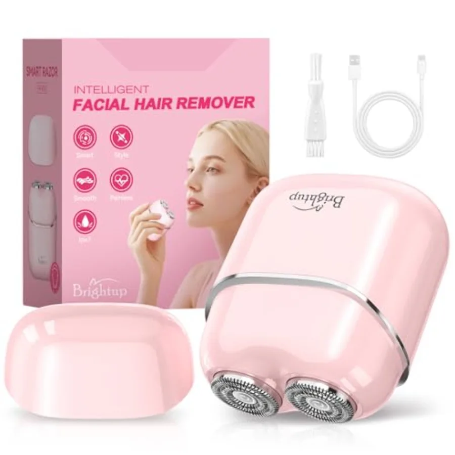 

Facial Hair Remover for Women - Painless Electric Face Shaver for Peach Fuzz on Lip and Chin, USB-C Rechargeable and Waterproof