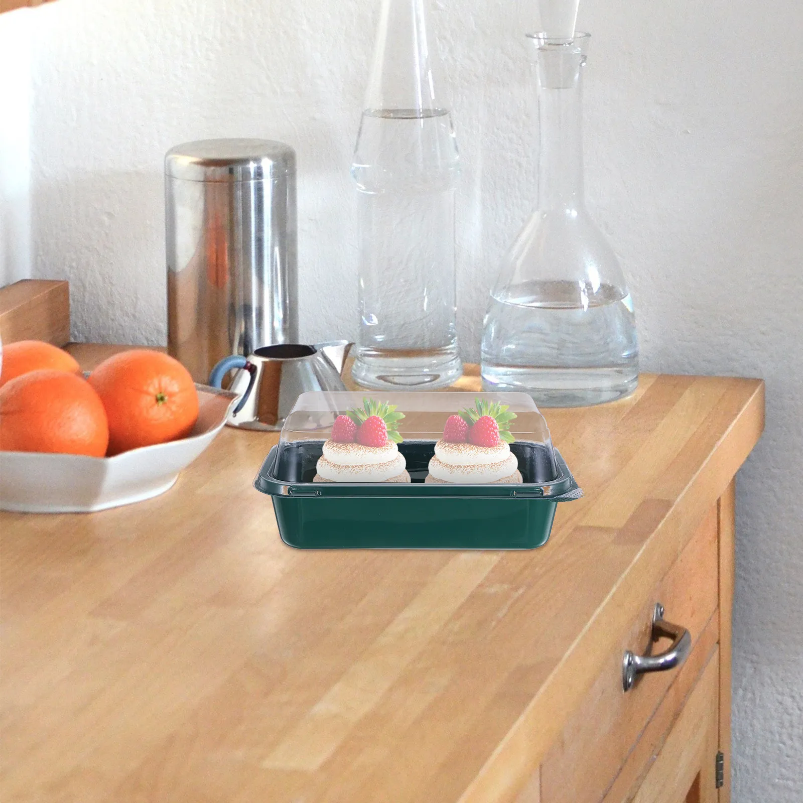 

50Pcs Transparent Cake Containers Cookie Boxes Clear Pastry Boxes Lids Included Bakery Packaging Dessert Storage