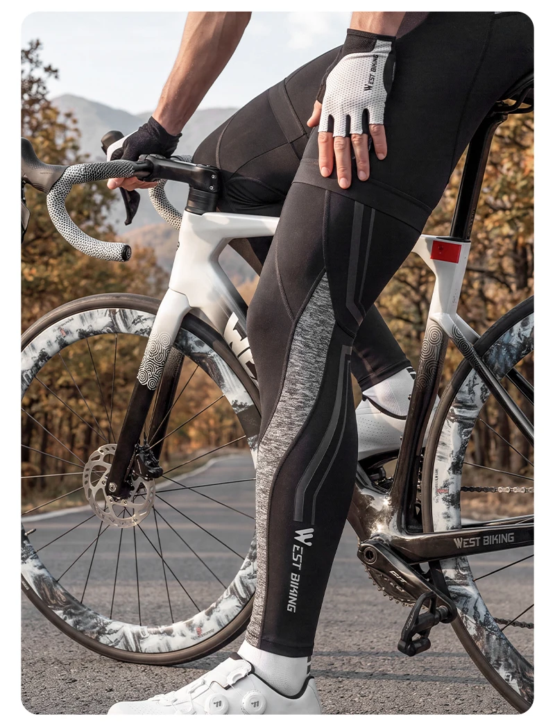 WEST BIKING Fahrrad-Beinwärmer und Armstulpen-Set, Fleece-Thermo-Winter-Fahrrad-Beinkompressionsabdeckungen, Rutschfeste MTB-Rennrad-Ausrüstung – Detail 17
