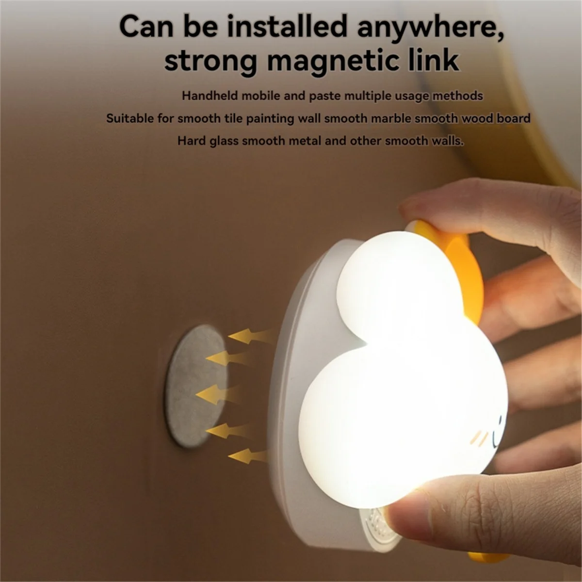 

Induction Wall Lamp with Magnetic Suction Fixed Charging Soft Light Cloud Sensing Night Light Lamp Bedroom Room Decor