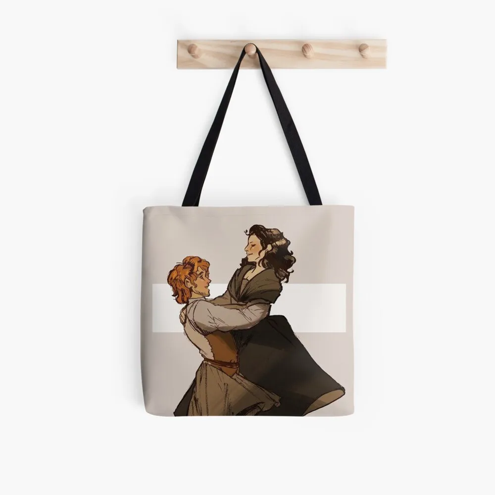 Women Shopper bag Outlander Love Printed Kawaii Bag Harajuku Shopping Canvas Shopper Bag girl handbag Tote Shoulder Lady Bag