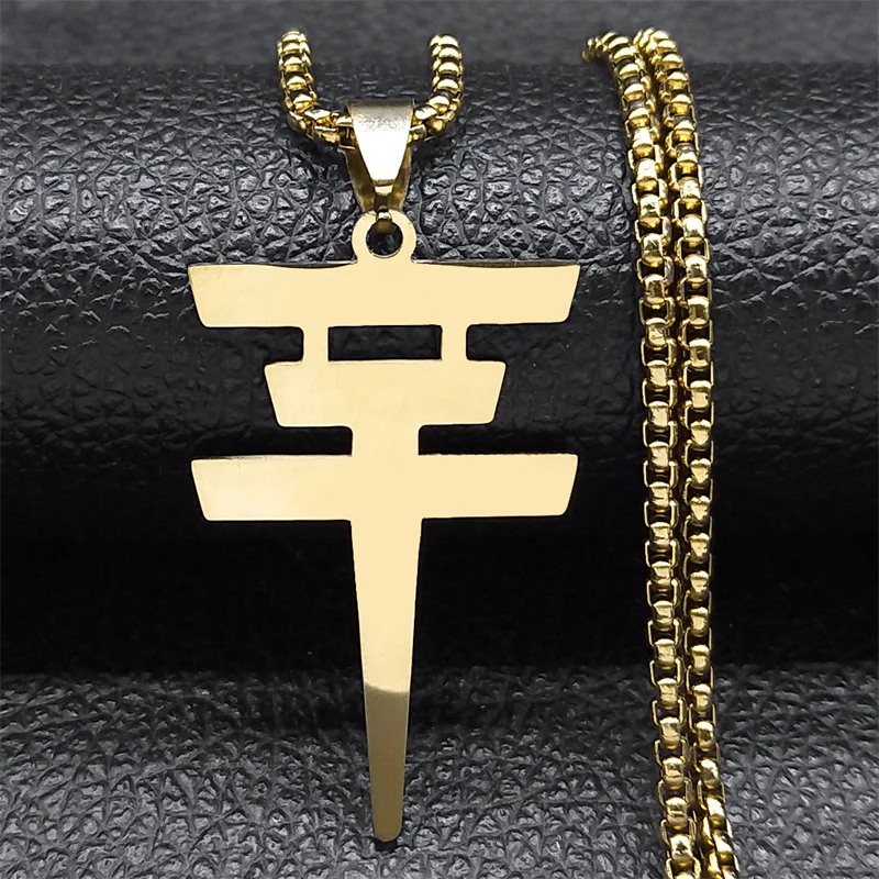 Deutsche Rockband Tokio Hotel Anhänger-Halskette für Damen und Herren, Edelstahl, Goldfarben, Symbol-Kette, Schmuck, Halskette N2665-2 – Detail 4