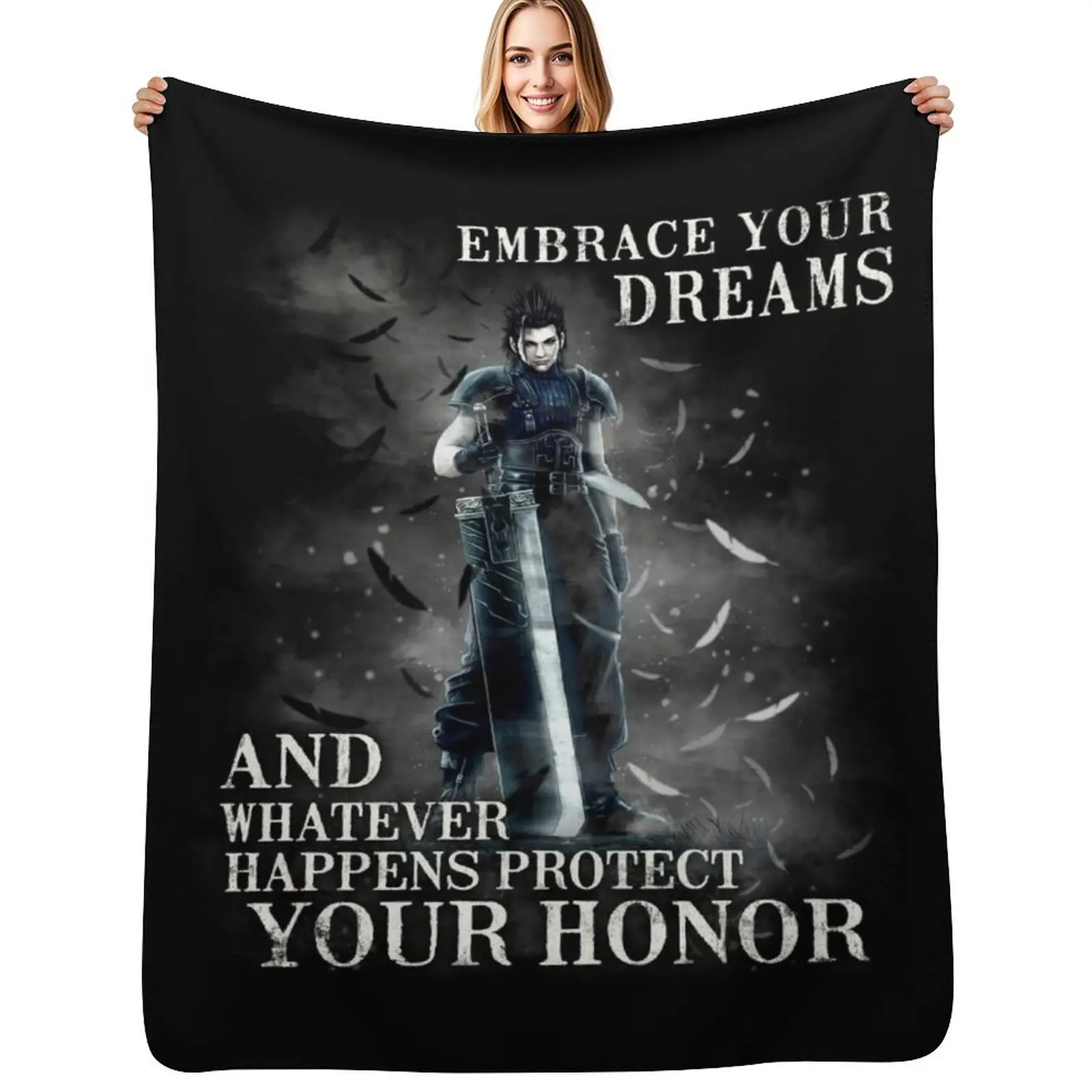 

Zack Fair Buster Sword FF7 Throw Blanket blankets and throws Thin wednesday Vintage Blanket