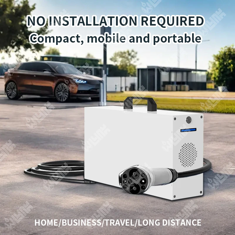 محطة شحن Ev المحمولة الخارجية من Olink CCS CHAdeMO NACS Ev شاحن محطة شحن 7KW شاحن تيار مستمر محمول