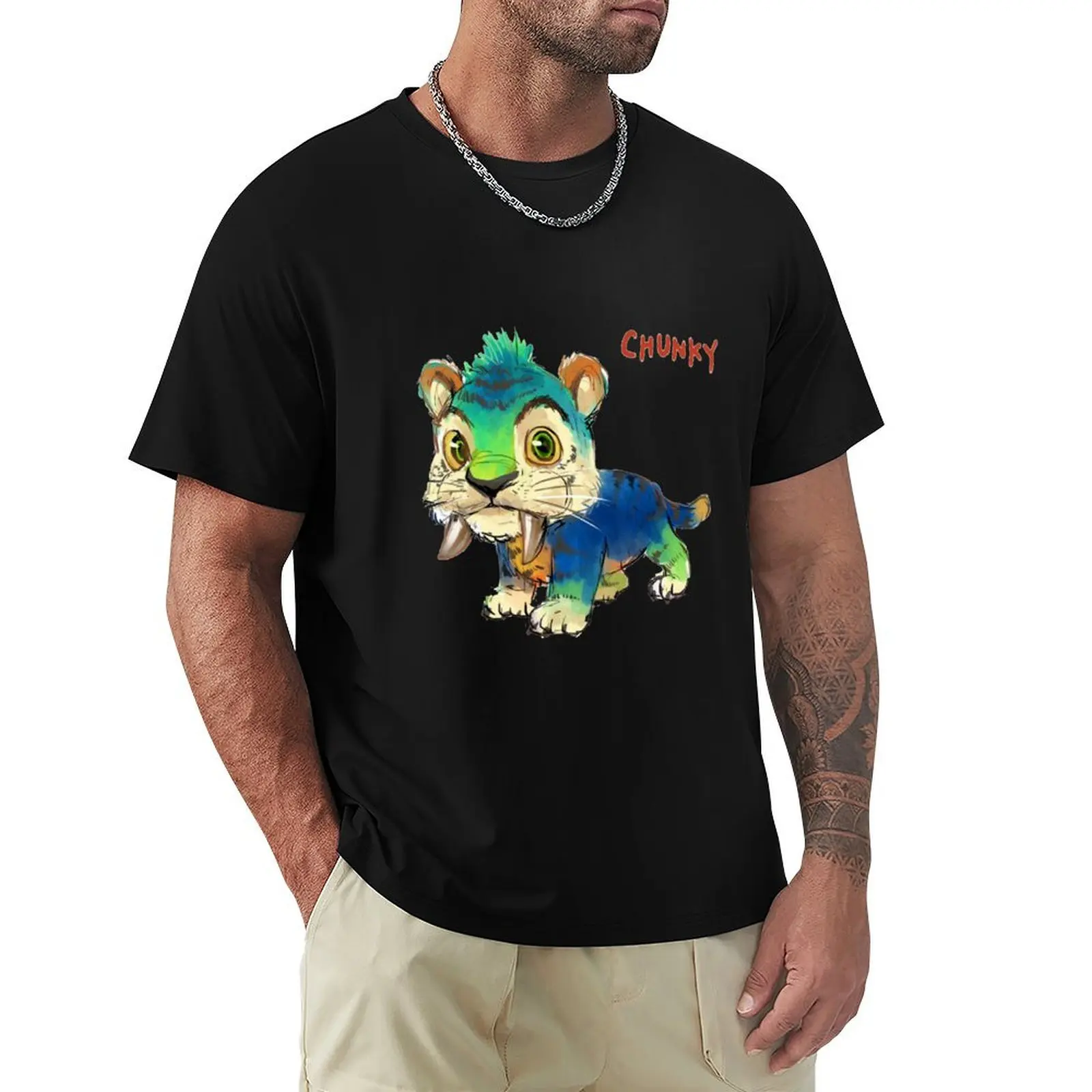 Chunky The Tiger T-Shirt Casual Everyday Short Sleeve T-Shirt