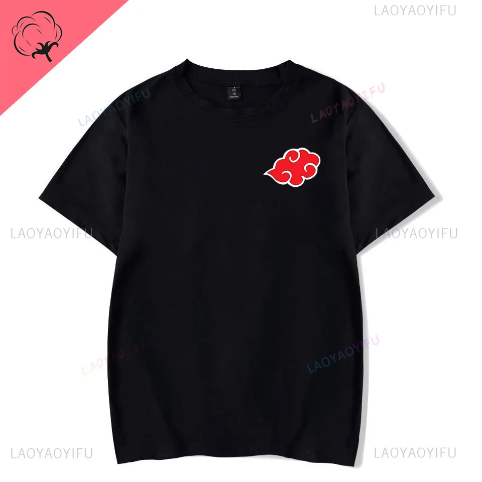 Akatsuki Cloud logo printed Japanese anime fashion casual hip hop street Harajuku summer men and women universal crewneck Tshirt