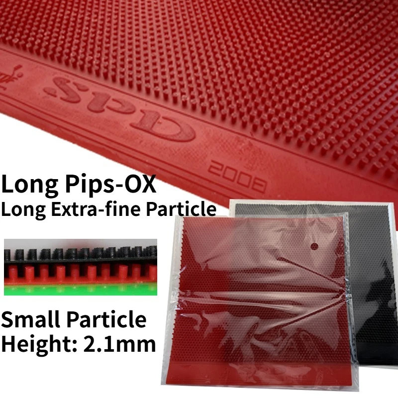 

SPD-2008 OX Long Extra-Fine Small Particle Table Tennis Rubber Long Pips Height 2.1mm Ping Pong Rubber without Sponge Weird
