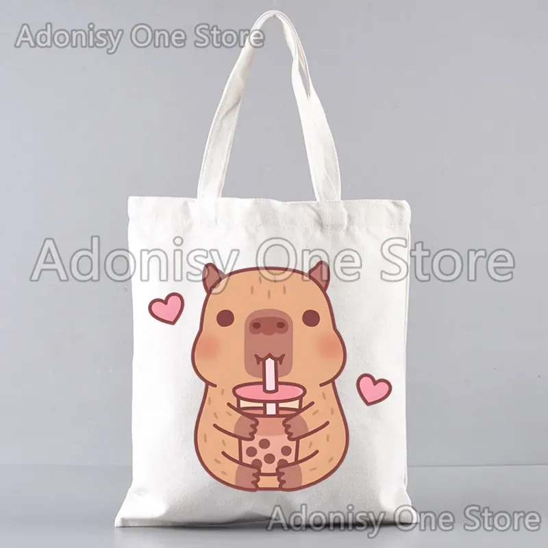 Borsa per la spesa Capybara Borsa da donna Borsa a tracolla da donna Shopper in tela per pendolari Borsa da scuola di grande capacità