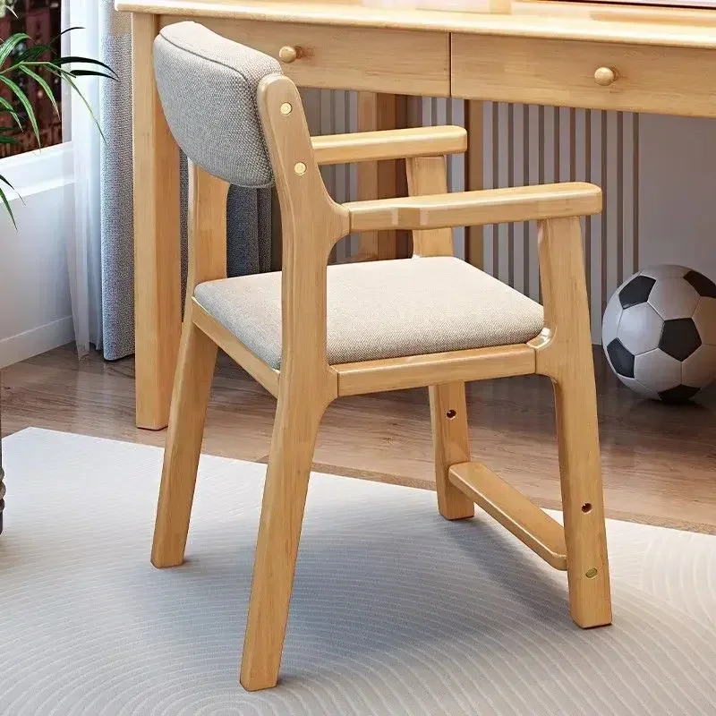 Solid wood chair Household backrest Book desk chair Study chair Children's computer writing lift Dining witharmrests