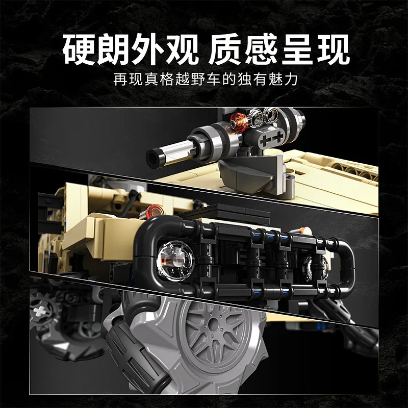 Novo t1117 1:12 técnico blindado veículo off-road blocos de construção de controle remoto tijolos modelo brinquedos para meninos presente aniversário conjunto