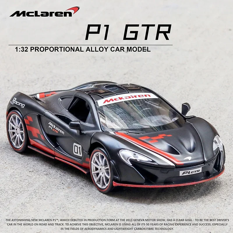 1:32 mclaren p1 modelo diecast carro liga de metal simulação puxar para trás veículos carros brinquedos para crianças presentes para crianças moda orn