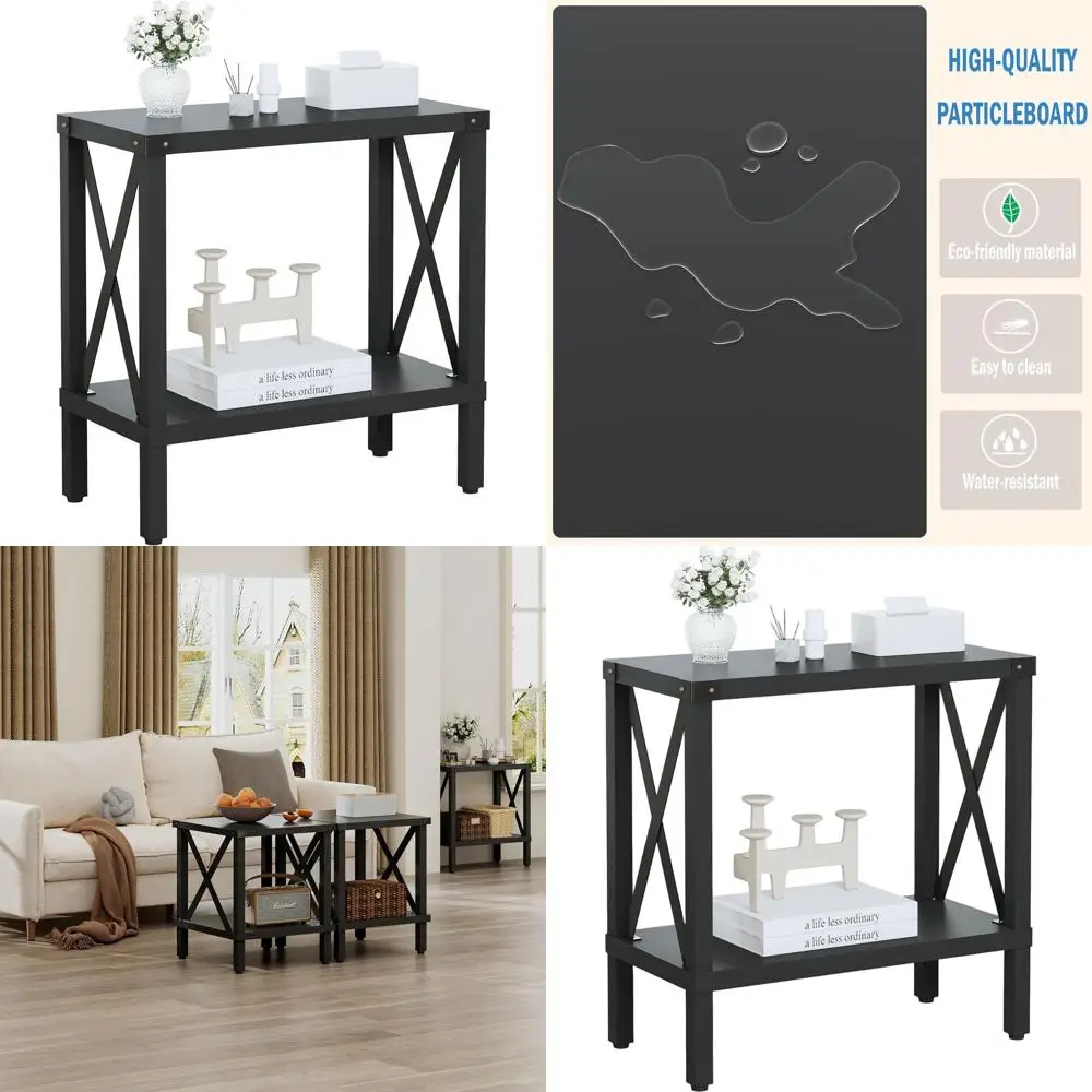 

Compact Sofa Side Table, Spacious Farmhouse Nightstand, Sleek Bedroom End Table, Living Room Lounge Furniture - MLBZ17B