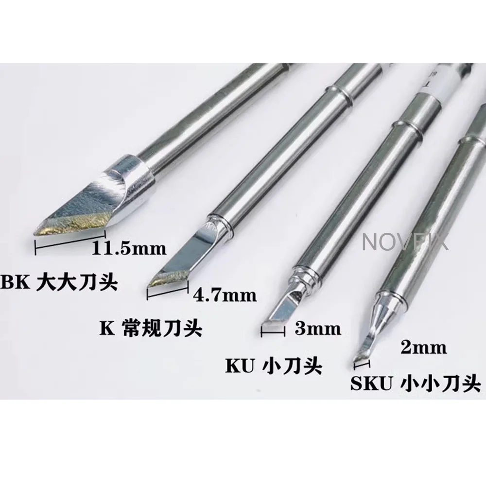 T12 납땜 인두 팁 용접 인두 T12-BK/SKU C6/C8/C10 OLED 및 STC-LED T12 납땜 스테이션 7s 용융 주석 P9/M8/9501 핸들