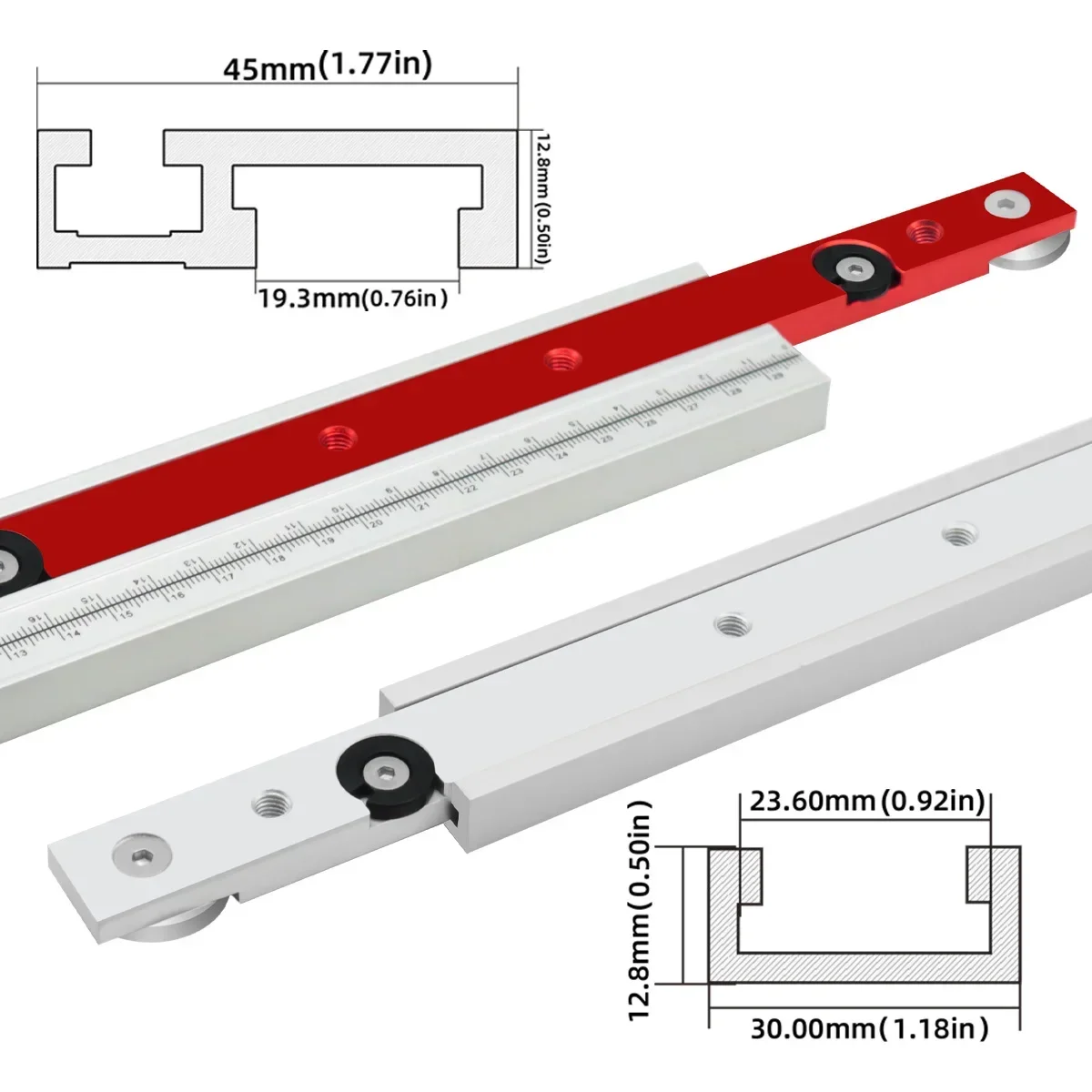 Woodworking T-track Slider Aluminum Alloy Limitable Miter Bar Rail Slider Table Saw Gauge Rod Woodworking T-track Slider Aluminu