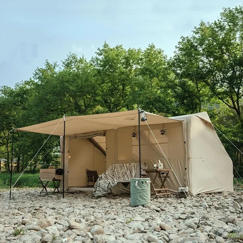 

Upgrade 12Y Cotton Inflatable Tent Outdoor Portable Large Family Camping Tent With Skylight Chimney