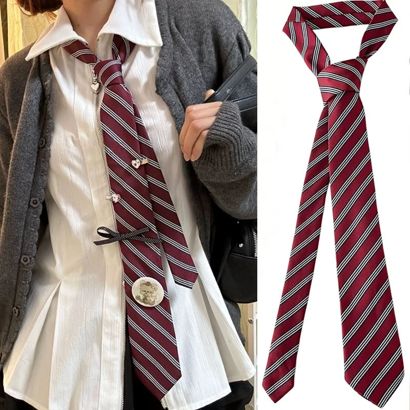 

Женский и мужской галстук в полоску, жаккардовый галстук в стиле ретро, тонкий галстук JK, корейский студенческий стиль, простые универсальные модные аксессуары, повседневная одежда