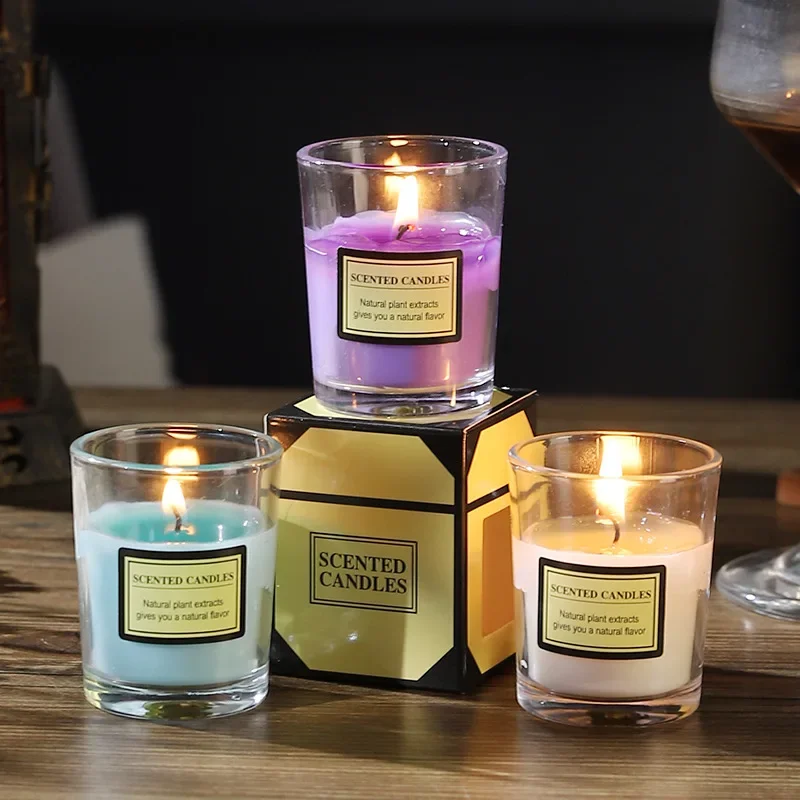 無煙アロマキャンドルカップ結婚式のコンパニオンギフトお土産ロマンチックな雰囲気自宅のデスクトップの装飾キャンドルオーナメント