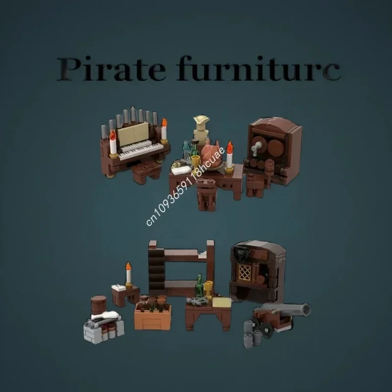 

356pcs MOC Pirate Furniture Piratesed Model Building Blocks Assemble DIY Toys Creative Education Festival Gifts Brick Birthday