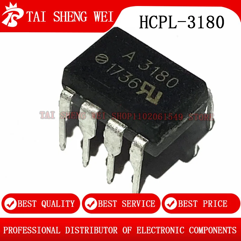 

5pcs A3180 HCPL-3180 DIP-8 3180 DIP8 optocoupler HCPL3180 SOP8 F3180 FOD3180 NEW Original