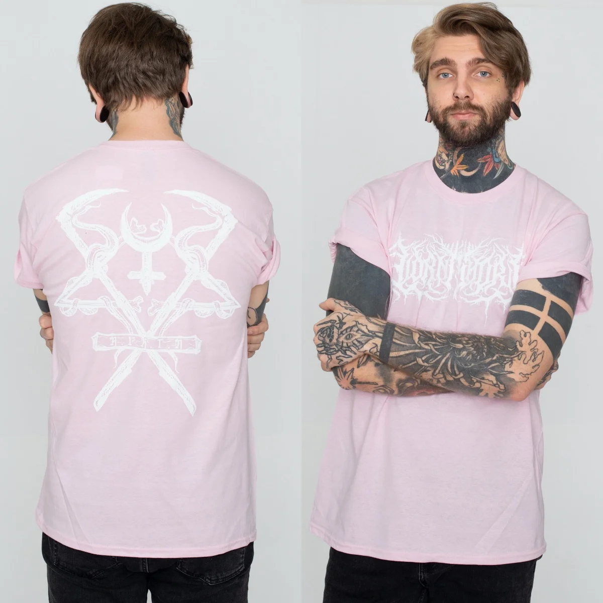 Logo Light Pink Lorna Shore Band T-Shirt Cotton Graphic Tee Men Women Summer Streetwear