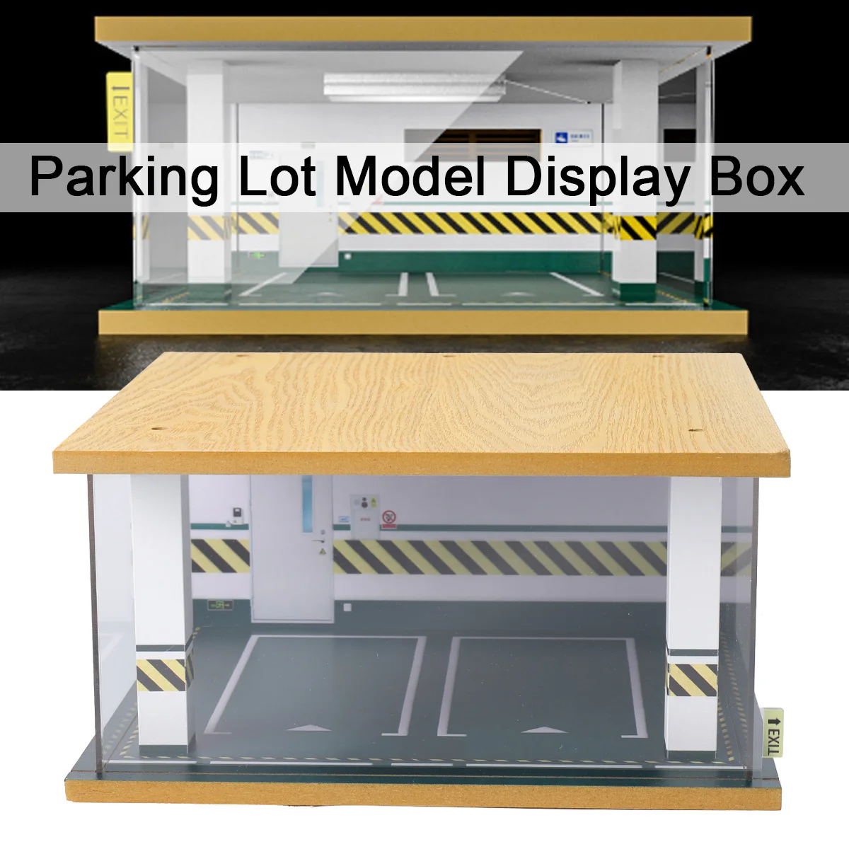 Parking Lot Model Display Box 1:24 Scale 2 Parking Spaces Car Garage Model